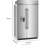 KitchenAid 48-Inch, 29.4 Cu. Ft. Built-In Side-By-Side Refrigerator With External Water And Ice Dispensing System - KBSD748SPS