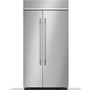 KitchenAid 42-Inch, 25.5 Cu. Ft. Built-In Side-By-Side Refrigerator With Platinum Interior - KBSN742SPS