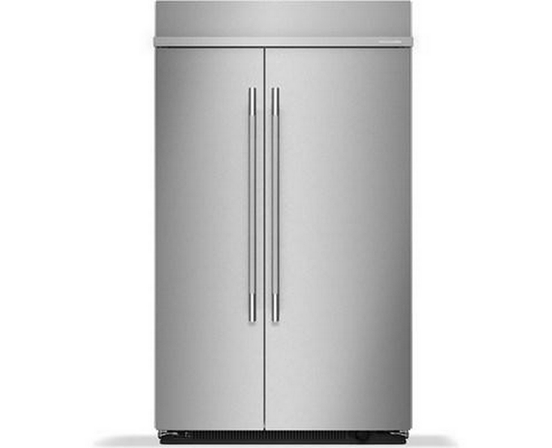 KitchenAid 48-Inch, 30 Cu. Ft. Built-In Side-By-Side Refrigerator With Platinum Interior - KBSN748SPS