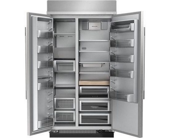 KitchenAid 48-Inch, 30 Cu. Ft. Built-In Side-By-Side Refrigerator With Platinum Interior - KBSN748SPS