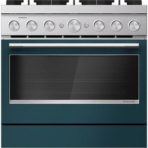 KitchenAid 36-Inch Freestanding Commercial-Style Dual-Fuel Range - KFDS936SAG