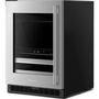 KitchenAid 4.8 Cu. Ft. Undercounter Beverage Center With Glass Door And Wood-Front Racks - KUBL524SSB