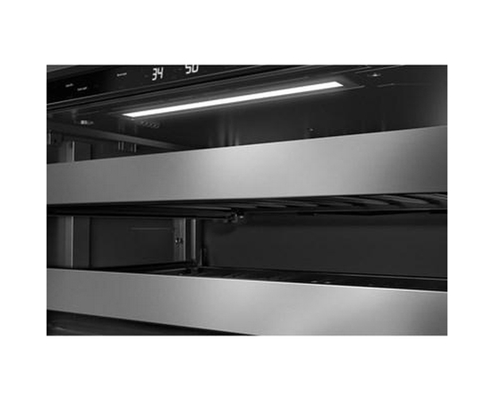 KitchenAid 4.8 Cu. Ft. Undercounter Beverage Center With Glass Door And Wood-Front Racks - KUBL524SSB