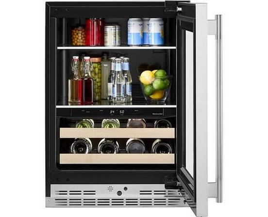 KitchenAid 4.89 Cu. Ft. Undercounter Beverage Center With Two Zones - KUBR524SPS