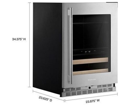 KitchenAid 4.89 Cu. Ft. Undercounter Beverage Center With Two Zones - KUBR524SPS