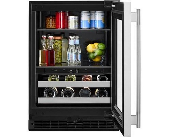 KitchenAid 4.89 Cu. Ft. Undercounter Beverage Center With Two Zones - KUBR524SSB