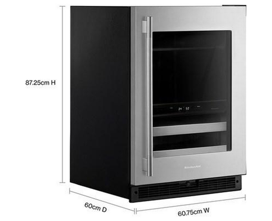 KitchenAid 4.89 Cu. Ft. Undercounter Beverage Center With Two Zones - KUBR524SSB