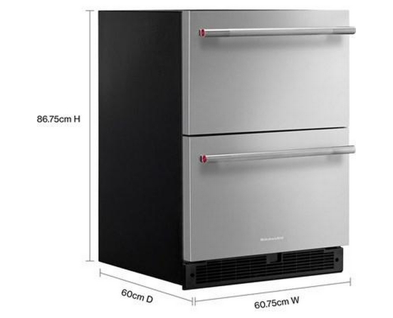 KitchenAid 24-Inch Double Drawer Refrigerator - KURT524SSB