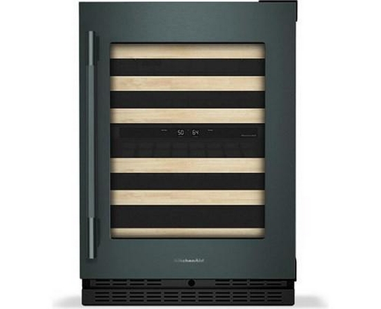 KitchenAid 46-Bottle Undercounter Wine Cellar With Full-Extension Wood-Front Racks - KUWR524SJP