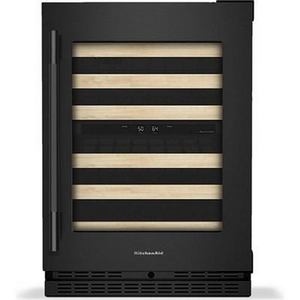 KitchenAid 46-Bottle Undercounter Wine Cellar With Full-Extension Wood-Front Racks - KUWR524SBE