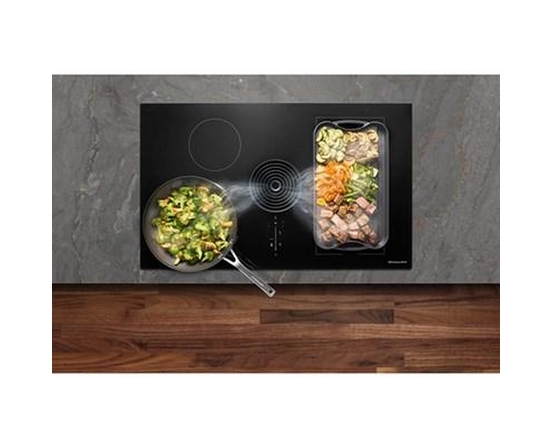 KitchenAid 36-Inch Built-In Nextgen Induction Cooktop With Downdraft Ventilation System - KCID936SBL