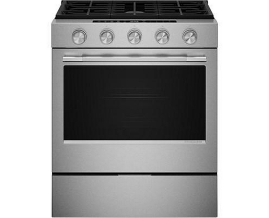 KitchenAid 30-Inch Smart Slide-In Gas Range With Convection Cooking Modes And 2-In-1 Burner - KSGS530SPS