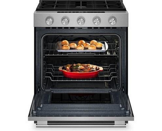 KitchenAid 30-Inch Smart Slide-In Gas Range With Convection Cooking Modes And 2-In-1 Burner - KSGS530SPS