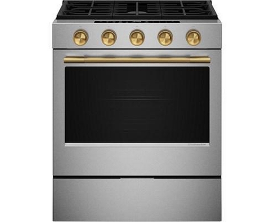 KitchenAid 30-Inch Smart Slide-In Gas Range With Convection Cooking Modes And 2-In-1 Burner - KSGS530SPS