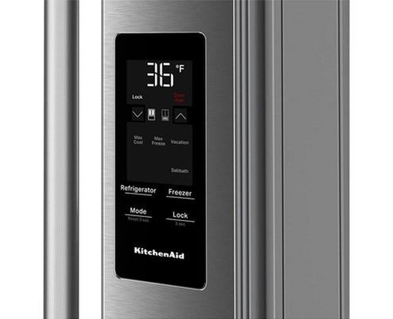 KitchenAid 36-Inch French 3-Door Refrigerator With Water And Ice Dispensing System - KRFF436SPS
