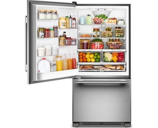 KitchenAid 33-Inch, 22 Cu. Ft. Freestanding Bottom Freezer Refrigerator - KRBL133SPS