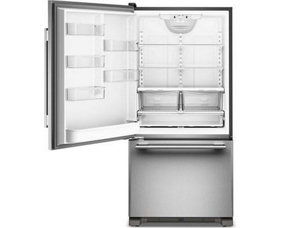 KitchenAid 33-Inch, 22 Cu. Ft. Freestanding Bottom Freezer Refrigerator - KRBL133SPS