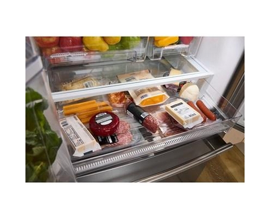 KitchenAid 30-Inch, 20 Cu. Ft. Freestanding French 3-Door Refrigerator With Water Dispenser - KRFF330SPS