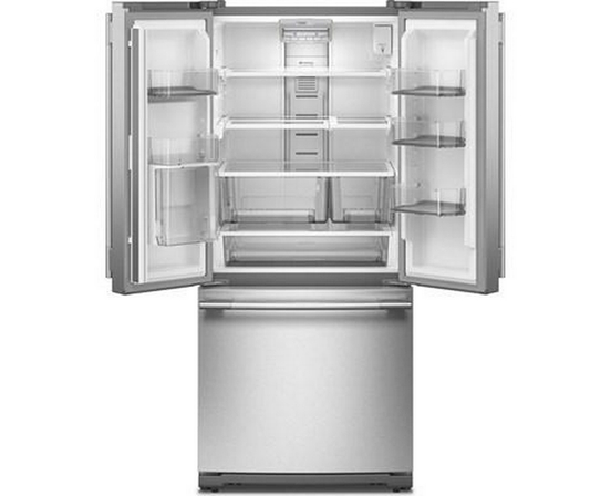 KitchenAid 30-Inch, 20 Cu. Ft. Freestanding French 3-Door Refrigerator With Water Dispenser - KRFF330SPS