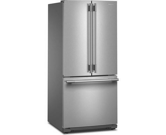 KitchenAid 30-Inch, 20 Cu. Ft. Freestanding French 3-Door Refrigerator With Water Dispenser - KRFF330SPS