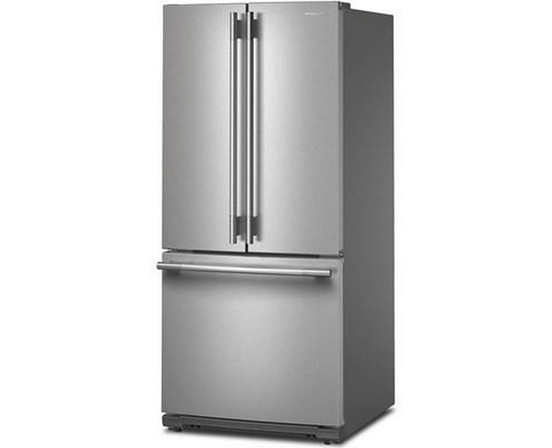 KitchenAid 30-Inch, 20 Cu. Ft. Freestanding French 3-Door Refrigerator With Water Dispenser - KRFF330SPS