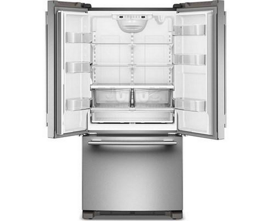 KitchenAid 33-Inch, 22 Cu. Ft. Freestanding French 3-Door Refrigerator With Ice Maker - KRFF333SPS