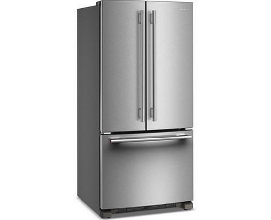 KitchenAid 33-Inch, 22 Cu. Ft. Freestanding French 3-Door Refrigerator With Ice Maker - KRFF333SPS