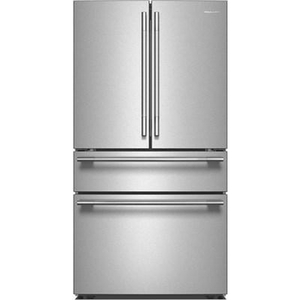 KitchenAid 36-Inch, 30 Cu. Ft. French 3-Door Refrigerator With Interior Water Dispenser And Ice Maker - KRMF336SPS