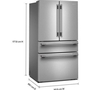 KitchenAid 36-Inch, 30 Cu. Ft. French 3-Door Refrigerator With Interior Water Dispenser And Ice Maker - KRMF336SPS