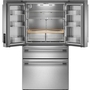 KitchenAid 36-Inch, 30 Cu. Ft. French 3-Door Refrigerator With Interior Water Dispenser And Ice Maker - KRMF336SPS