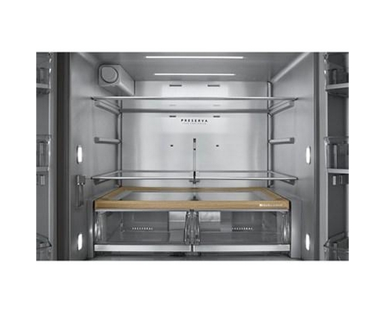 KitchenAid 36-Inch, 29.51 Cu. Ft. Freestanding French 4-Door Refrigerator With Water And Ice Dispensing System - KRMF436SBE