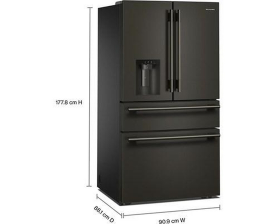 KitchenAid 36-Inch, 29.51 Cu. Ft. Freestanding French 4-Door Refrigerator With Water And Ice Dispensing System - KRMF436SBE