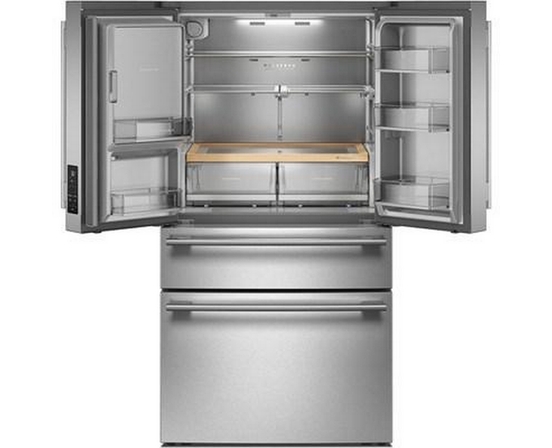 KitchenAid 36-Inch, 29.51 Cu. Ft. Freestanding French 4-Door Refrigerator With Water And Ice Dispensing System - KRMF436SPS