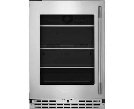 KitchenAid 24-Inch, 5.2 Cu. Ft. Compact Refrigerator With Glass Door - KURL524SPS