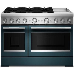 KitchenAid 48-Inch Freestanding Commercial-Style Dual-Fuel Range With Griddle - KFDD948SAG