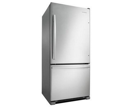 Amana 30-Inch, 18 Cu. Ft. Bottom Mount Freezer Refrigerator - ABB1924BRM