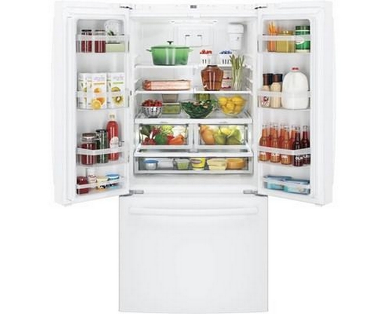 GE 33-Inch, 18.6 Cu. Ft. Counter-Depth French-Door Refrigerator With Ice Maker - GWE19JGLWW