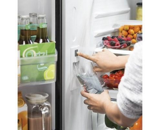GE 36-Inch, 27 Cu.Ft. Freestanding French 3-Door Refrigerator With Internal Water Dispenser - GNE27JGMBB