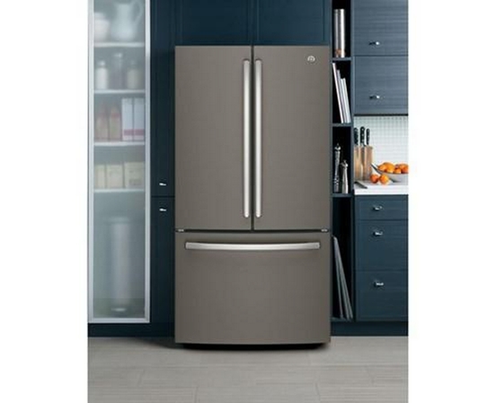 GE 36-Inch, 27 Cu.Ft. Freestanding French 3-Door Refrigerator With Internal Water Dispenser - GNE27JMMES