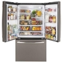 GE 36-Inch, 27 Cu.Ft. Freestanding French 3-Door Refrigerator With Internal Water Dispenser - GNE27JMMES