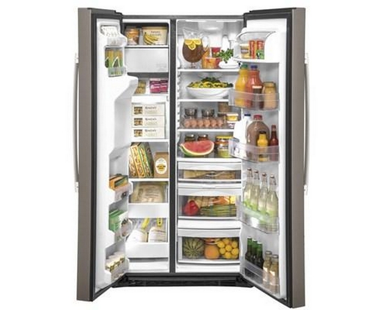 GE 36-Inch, 21.8 Cu.Ft. Counter-Depth Side-By-Side Refrigerator With Water And Ice Dispensing System - GZS22IMNES