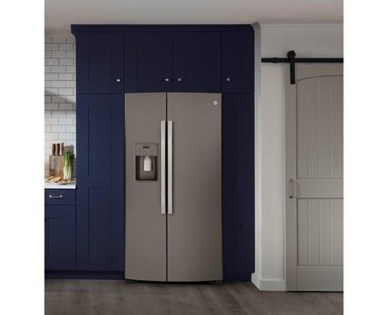 GE 36-Inch, 21.8 Cu.Ft. Counter-Depth Side-By-Side Refrigerator With Water And Ice Dispensing System - GZS22IMNES