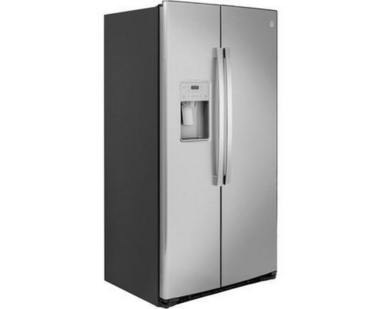 GE 36-Inch, 21.8 Cu.Ft. Counter-Depth Side-By-Side Refrigerator With Water And Ice Dispensing System - GZS22IYNFS