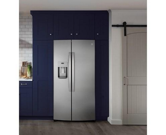 GE 36-Inch, 21.8 Cu.Ft. Counter-Depth Side-By-Side Refrigerator With Water And Ice Dispensing System - GZS22IYNFS