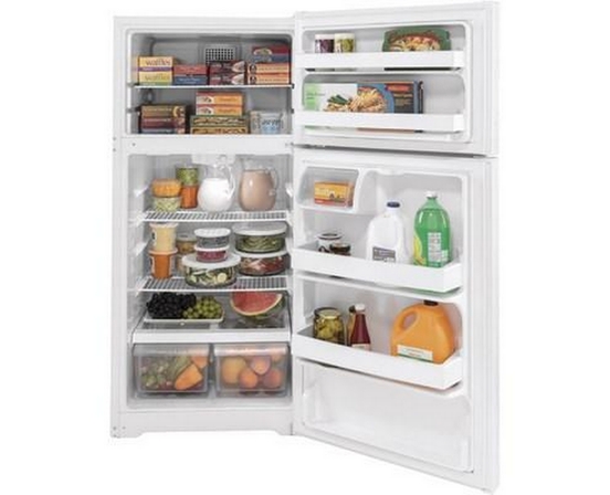 GE 28-Inch, 15.6 Cu.Ft. Freestanding Top-Freezer Refrigerator With Climatekeeper™ - GTE16DTNRWW