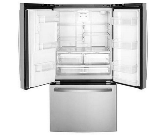 GE 36-Inch, 25.6 Cu.Ft. Freestanding French 3-Door Refrigerator With Multiflow Air System - GFE26JYMFS