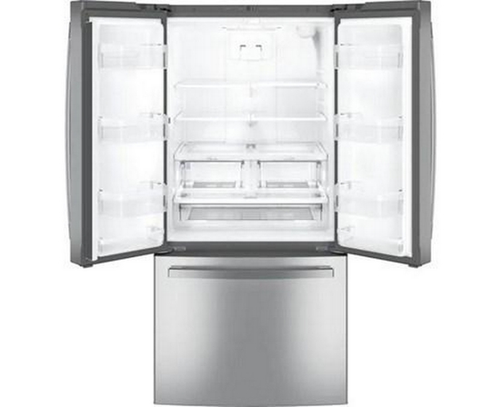 GE 33-Inch, 24.8 Cu. Ft. French 3-Door Refrigerator With Internal Water Dispenser - GNE25JYKFS