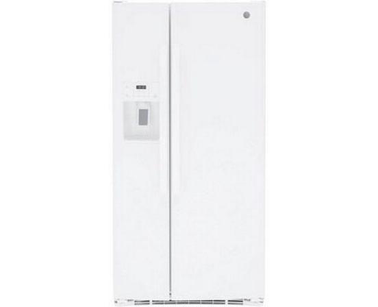 GE 33-Inch, 23 Cu. Ft. Side-By-Side Refrigerator With Water And Ice Dispensing System - GSS23GGPWW