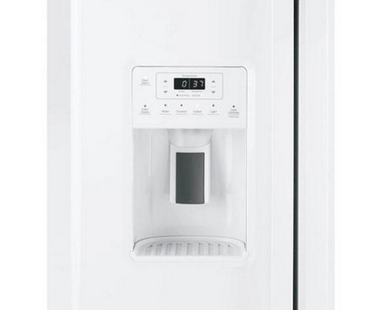 GE 33-Inch, 23 Cu. Ft. Side-By-Side Refrigerator With Water And Ice Dispensing System - GSS23GGPWW
