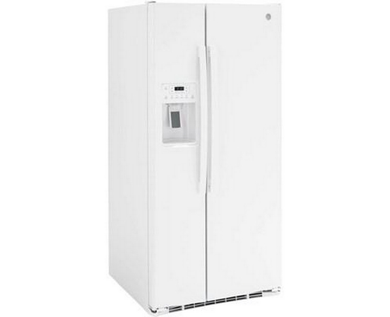 GE 33-Inch, 23 Cu. Ft. Side-By-Side Refrigerator With Water And Ice Dispensing System - GSS23GGPWW